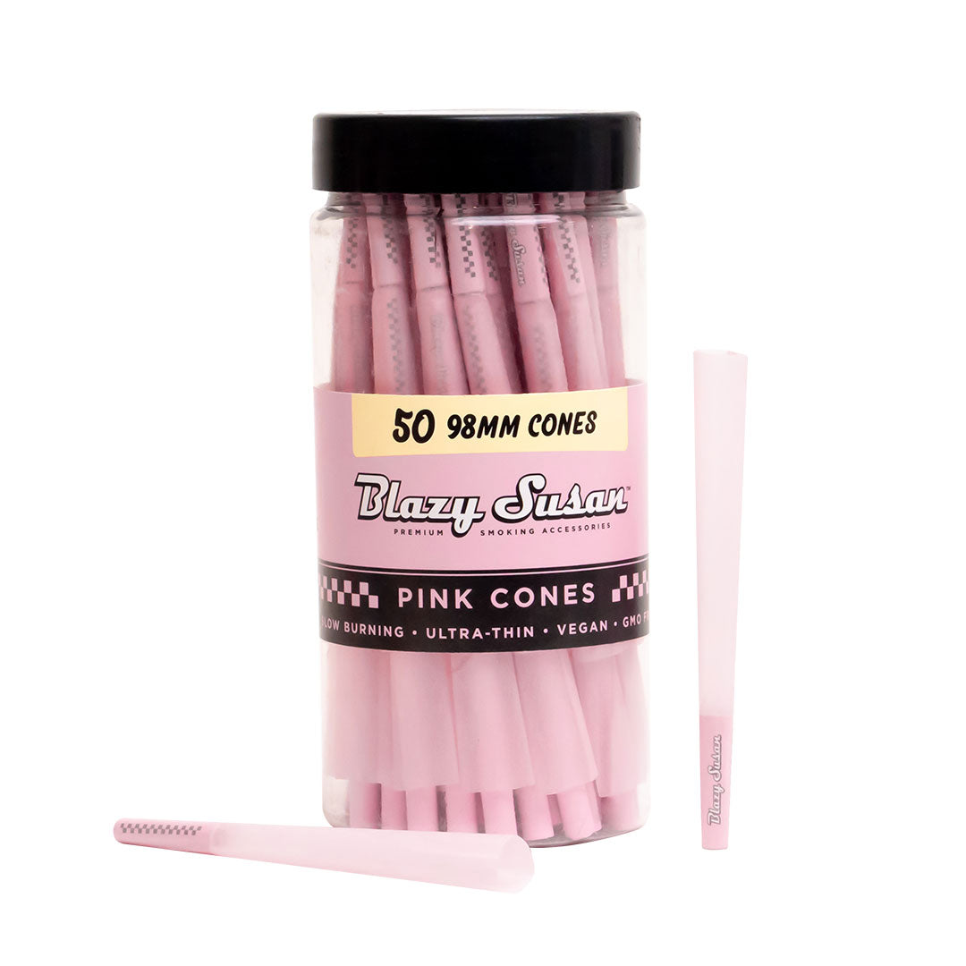 Blazy Susan Pink Pre-Rolled Cones | 50 Pack 98mm