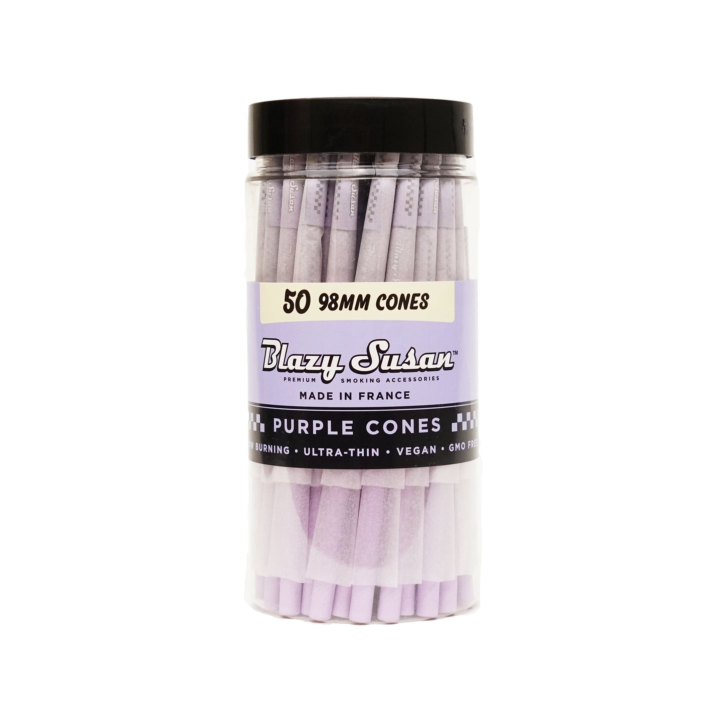 Blazy Susan - Purple Pre Rolled Cones | 50 Count 98mm