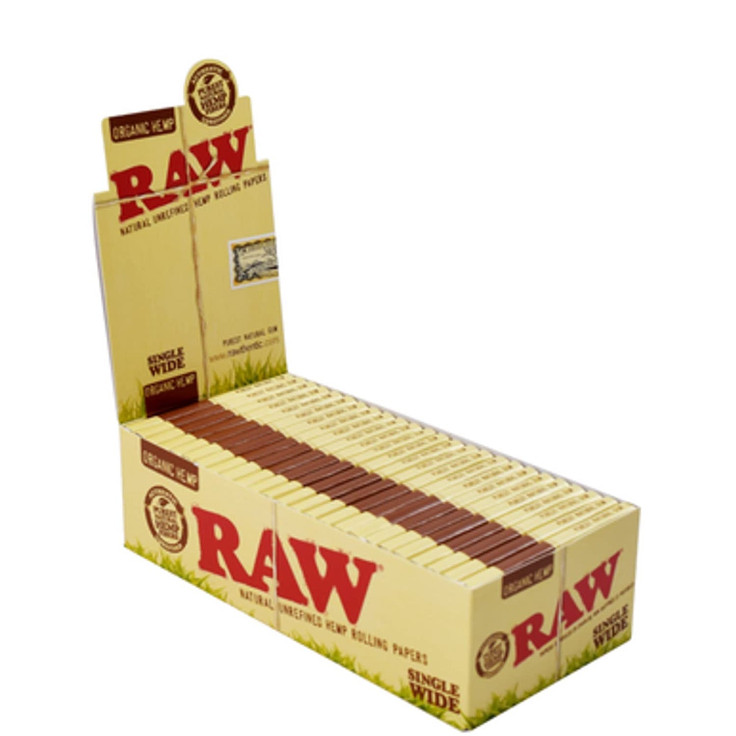 RAW Organic Hemp Single Wide Rolling Papers (25pc Display)