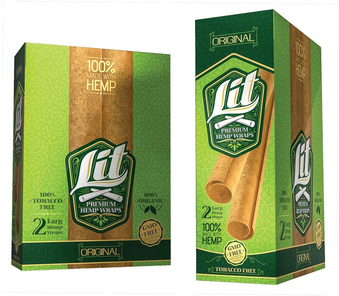 Lit Hemp Wraps - Box of 25 Pouches.