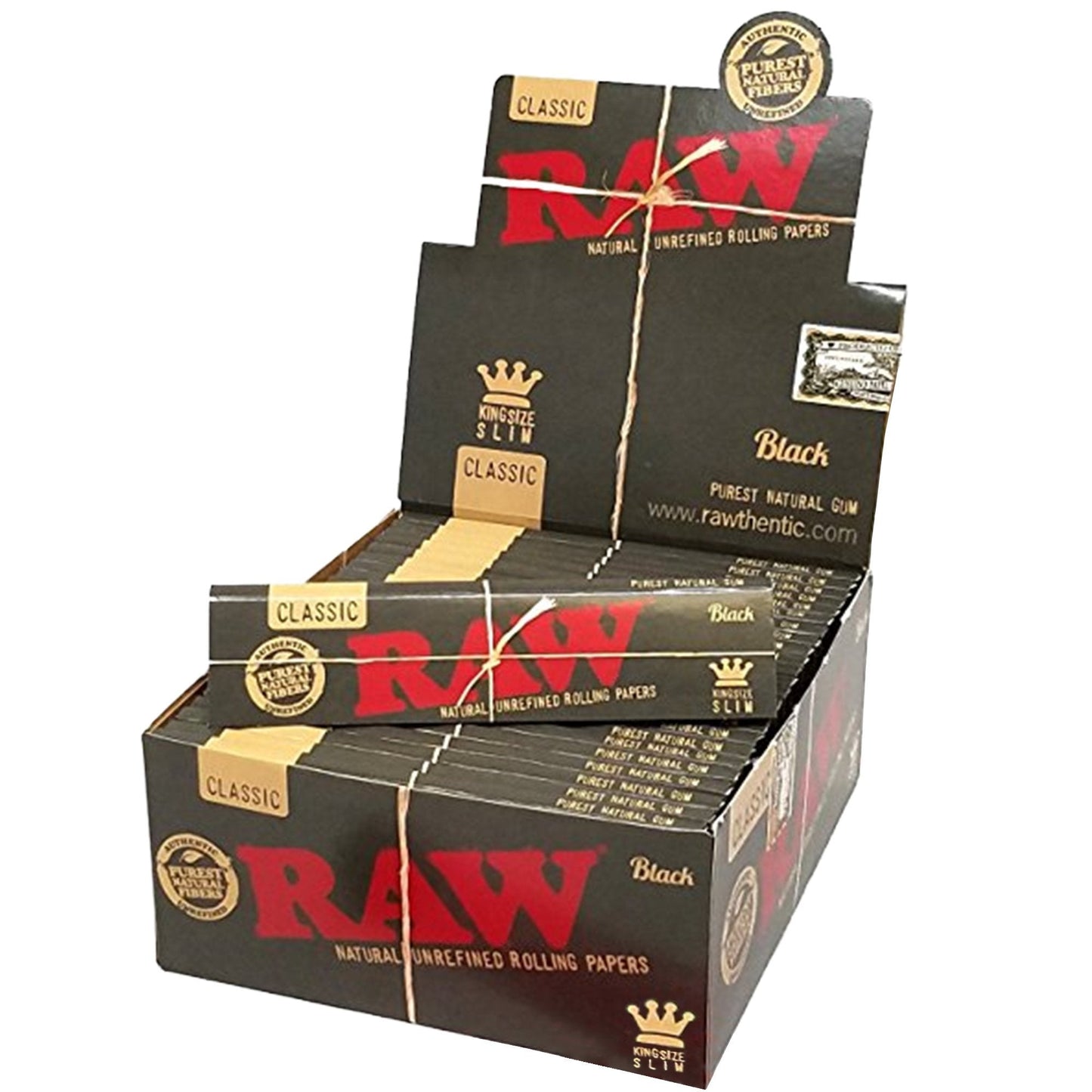RAW - King Size Slim Black Natural Classic Rolling Papers