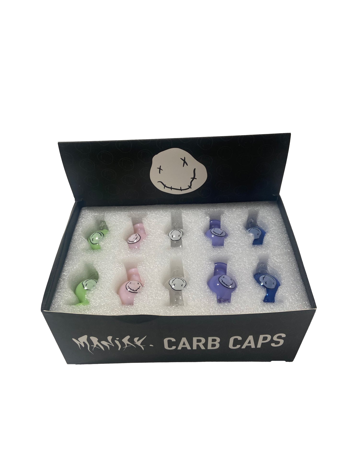 Maniak - Bubble Carb Caps With Spinner - Glass