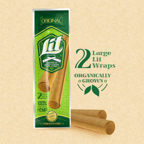 Lit Hemp Wraps - Box of 25 Pouches.