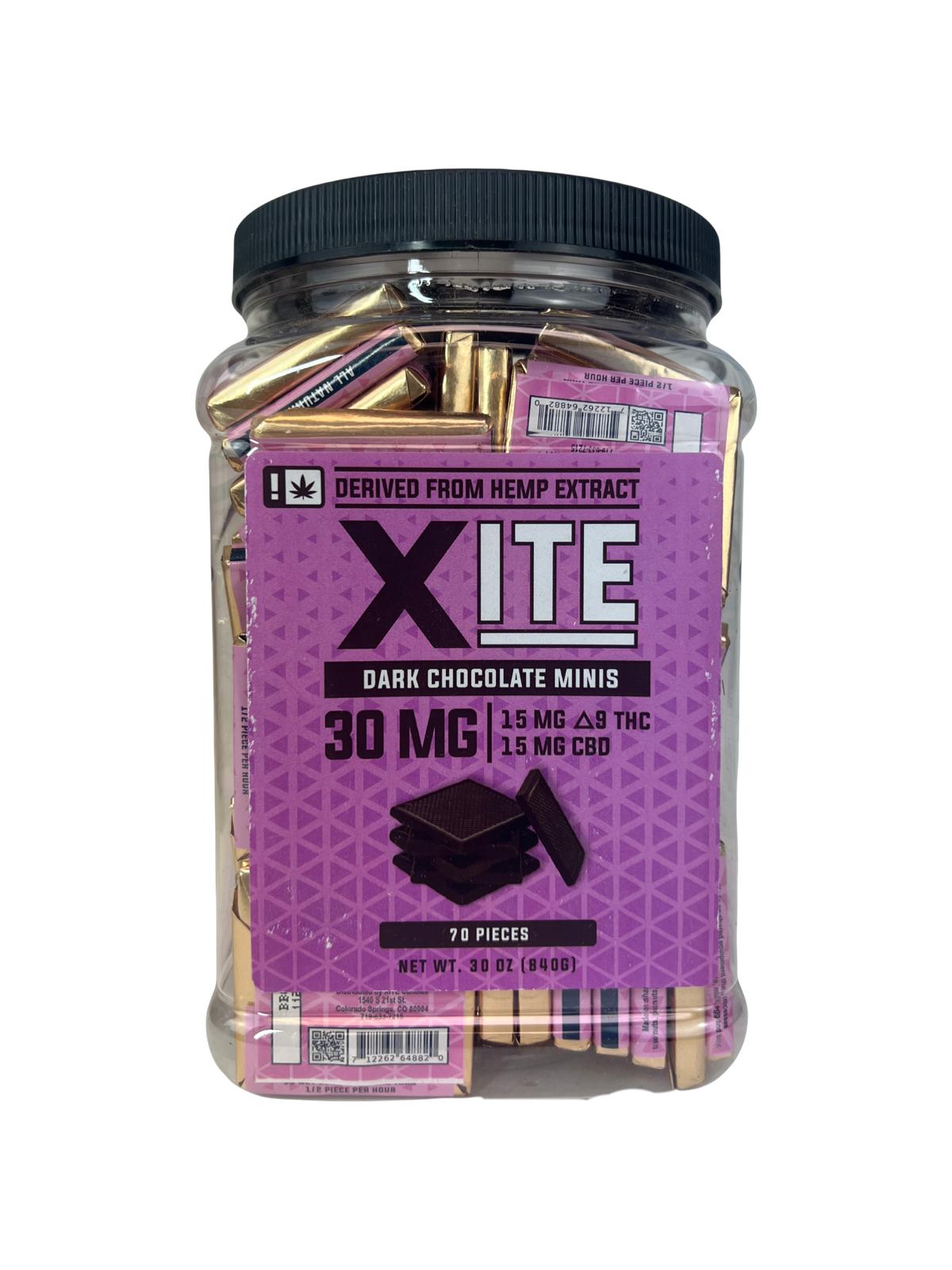 Xite Dark Chocolate Minis 30mg - Delta Edibles