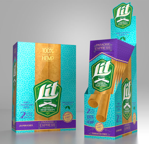 Lit Hemp Wraps - Box of 25 Pouches.