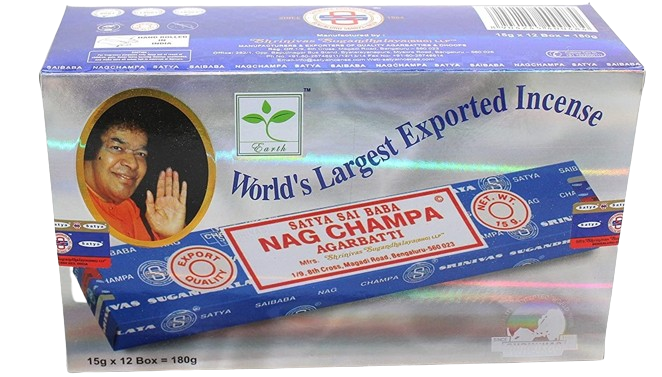 Satya Nag Champa Incense Sticks- 15 grams - Dozen (180 Grams Total)