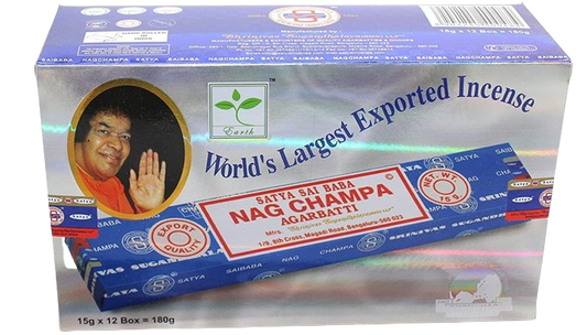 Satya Nag Champa Incense Sticks- 15 grams - Dozen (180 Grams Total)