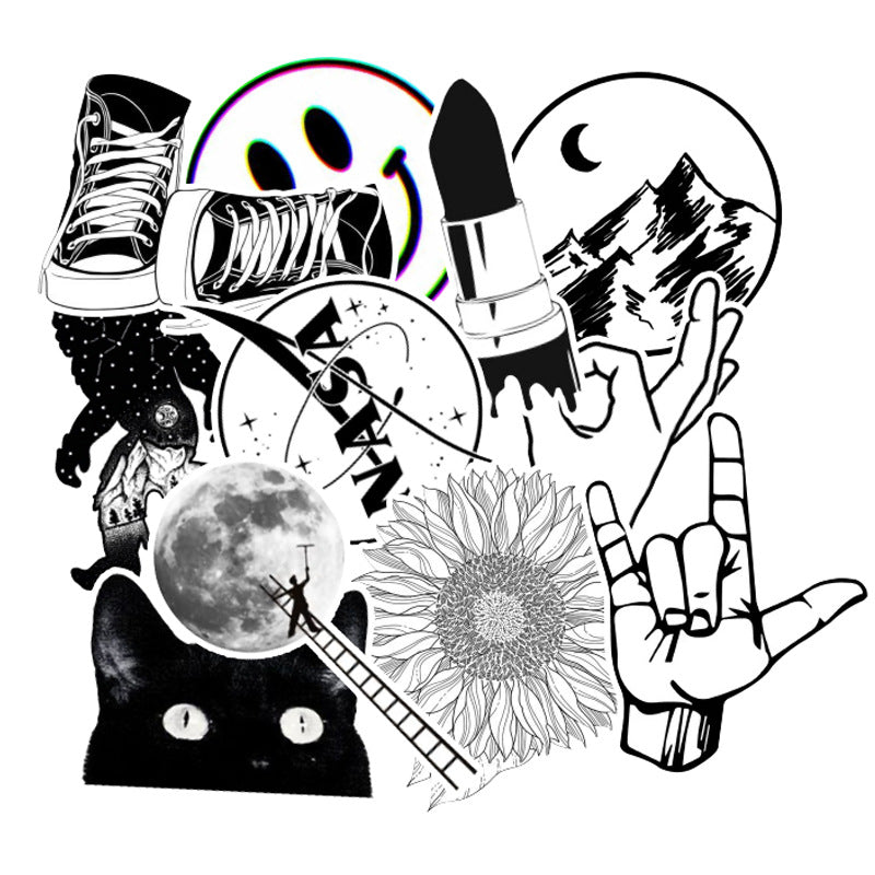 Black & White Theme Stickers