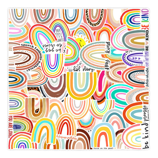 Rainbow Theme Stickers - 50 Pack