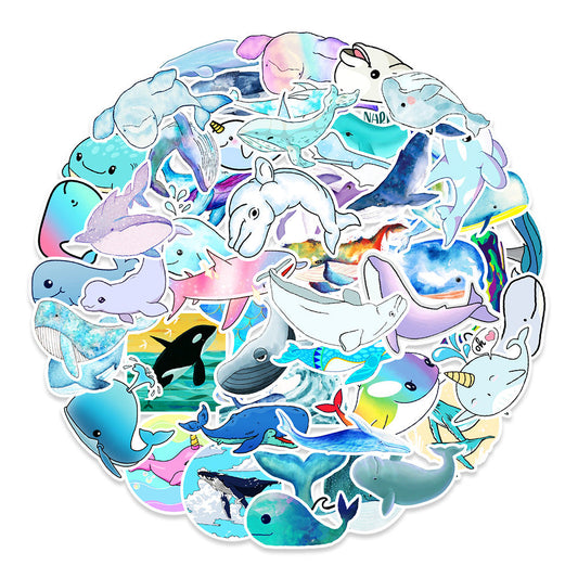 Whale Themed Stickers - 50 pack