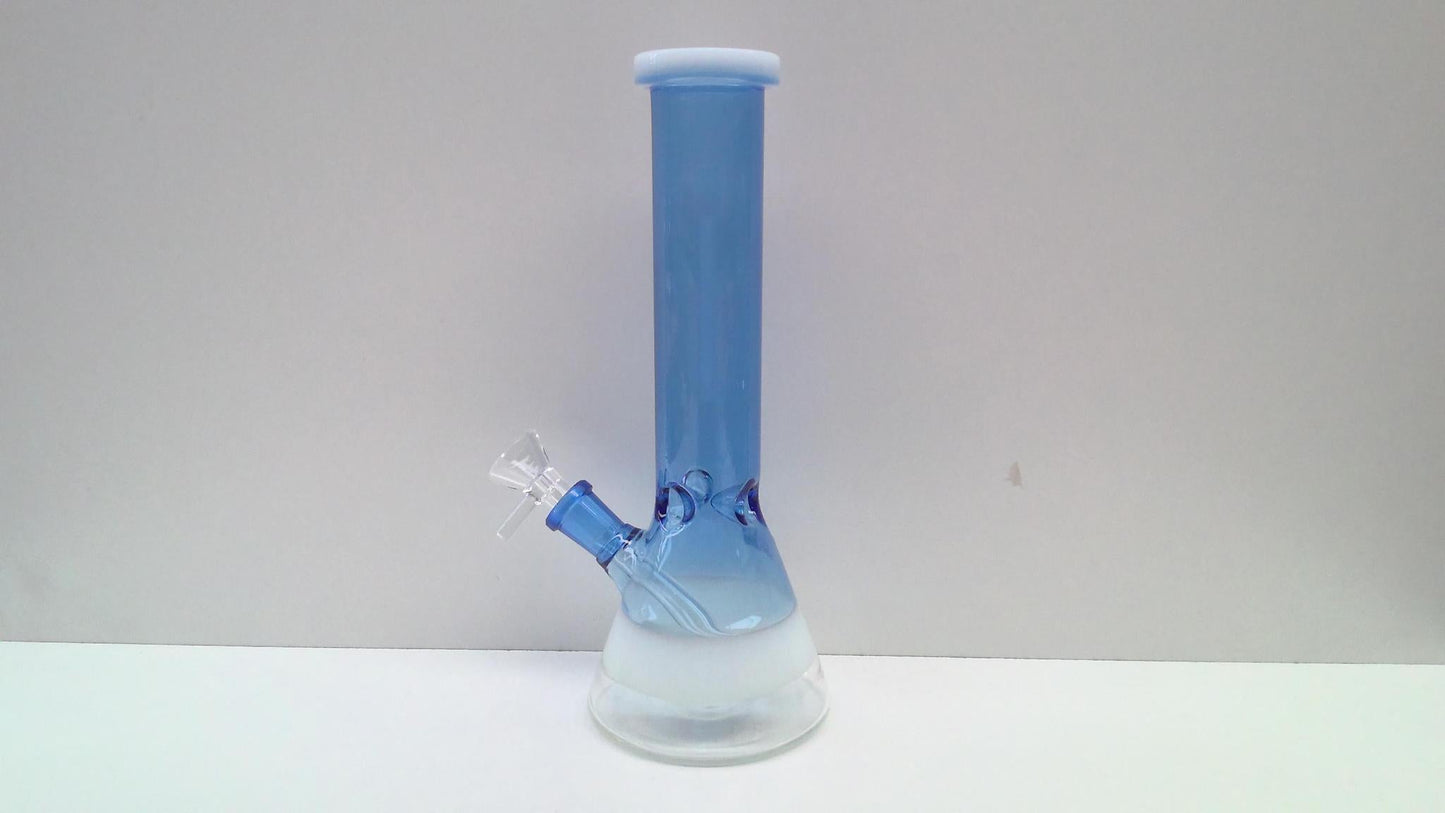 Small Beaker Color Stem + White Stripe Base