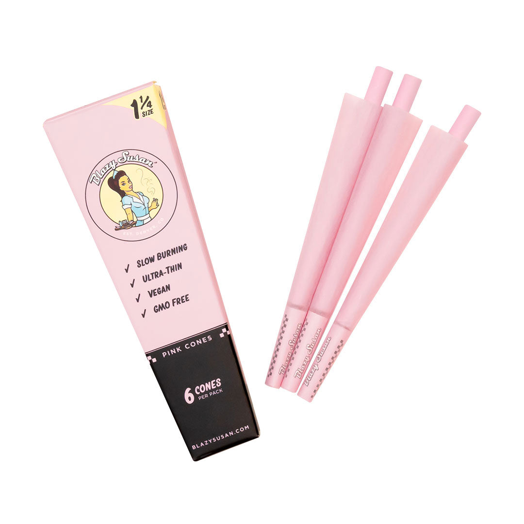 Blazy Susan Pink Pre-Rolled Cones 1 1/4" - 6 PACK