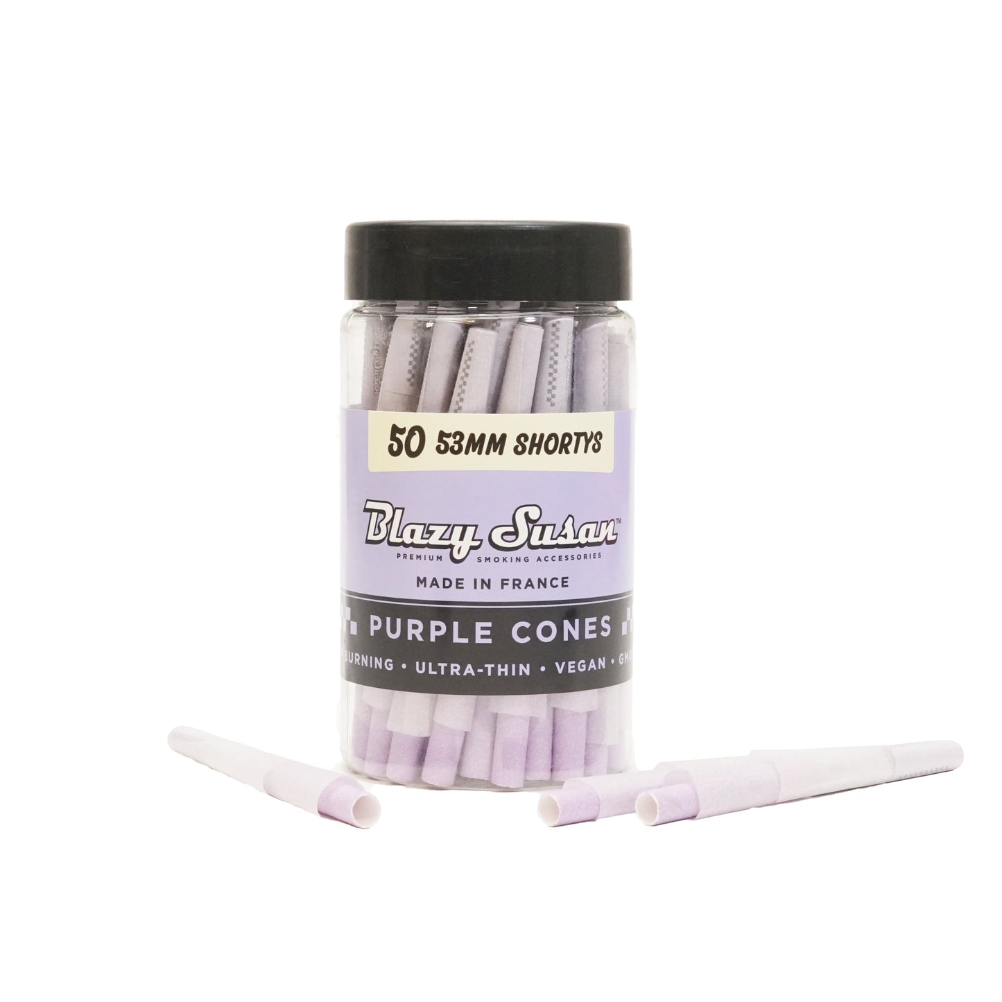 Blazy Susan - Shorty Purple Pre Rolled Cones | 50 Count