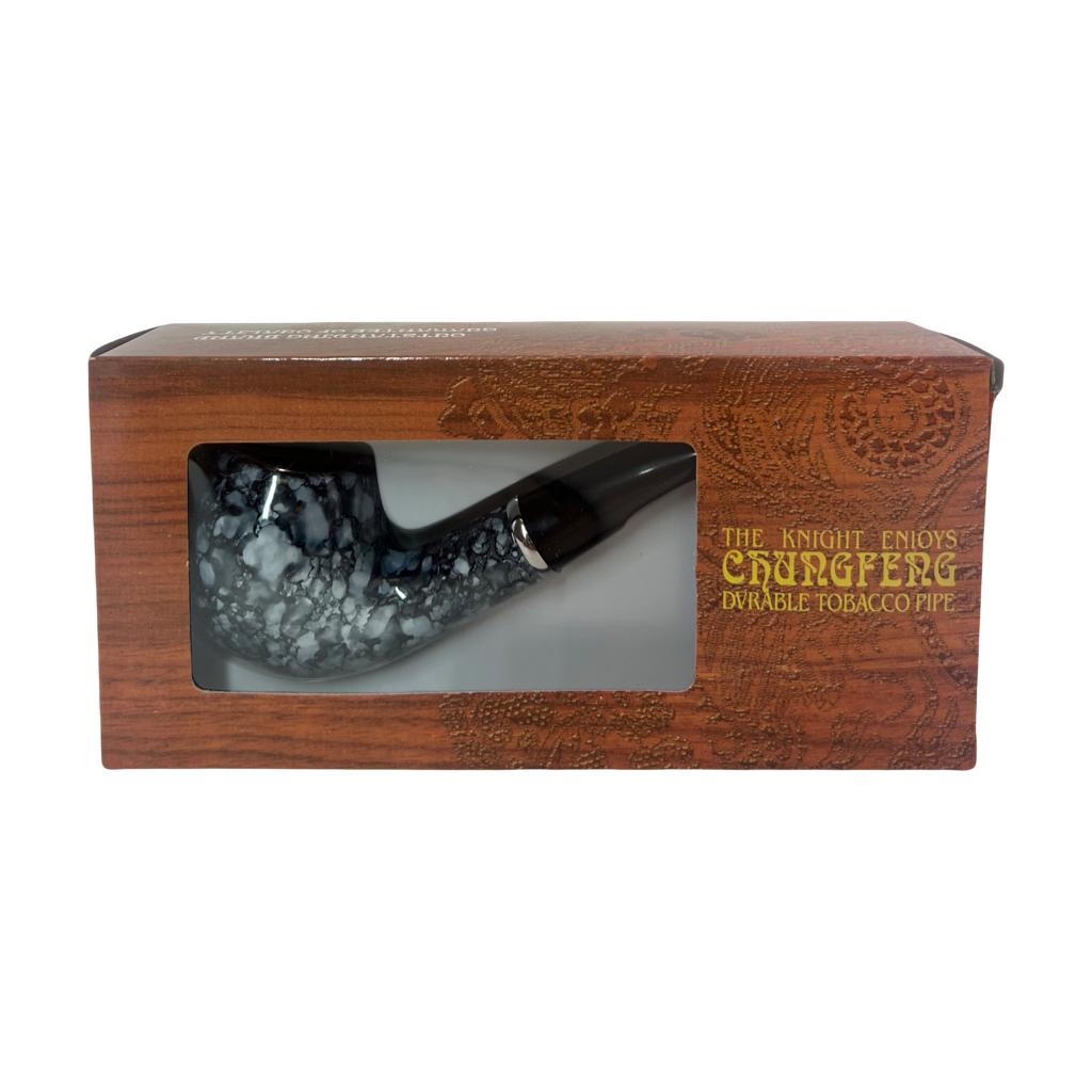 Tobacco Wood Pipe - Black & White